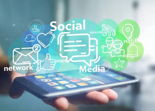 Team planning a social media strategy around business goals